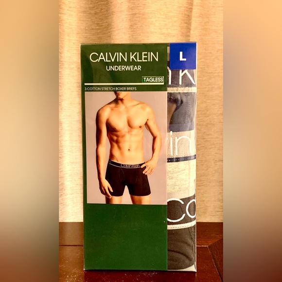 CALVIN KLEIN Men’s 3 Pack Classics Tagless Cotton Stretch Boxer Briefs. - Picture 6 of 10